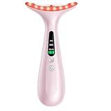 Facial and Neck Massager for Face, Neck - Skin Lifting & Firming - Wrinkle & Dark Circle Reducer - at Home Skin Care Face Sculpting Tool and Neck Massager-Pastel Pink