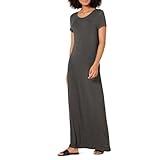 Amazon Essentials Women's Short-Sleeve Maxi Dress, Flowy, Charcoal Heather, XX-Large