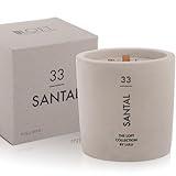 Lulu Candles | Santal Scented Candle | The Loft Collection | Concrete Cement Jar Candle | Soy Candles for Home Fragrance & Decor | Wood Wicked & Highly Scented Candle | 9 Oz.