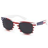 LIKSMU American Flag Sunglasses for Women Men Square Sunglasses Costume Accessories Party Favors Fourth of July USA Patriot Sun Glasses