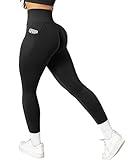 OMKAGI Women Scrunch Butt Lifting Leggings with Pockets Compression High Waisted Gym Workout Leggings(M,Black)