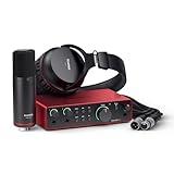 Focusrite Scarlett 2i2 Studio 4th Gen USB Audio Interface Bundle for the Songwriter with Condenser Microphone and Headphones for Recording, Streaming, and Podcasting