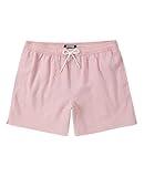 CoozySphere Men's Swim Shorts 5 inch Seersucker Swimming Trunks for Men Swim Suits Beach Shorts Pink