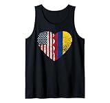 Colombian American Flag Heart | United States Colombia Roots Tank Top