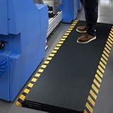 FEATOL Anti Fatigue Mat Industrial, Ergonomic Standing Floor Mat for Work for Stand -Safety Support for Leg & Back Pain(Yellow Border, 24" x 70", 2PC)