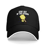 Stay Out of The Kitchen Pickleball Baseball Cap Classic Adjustable Fashion Casquette Hat for Men and Women Black