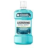 Listerine Cool Mint Antiseptic Mouthwash, Daily Oral Rinse Kills 99% of Germs That Cause Bad Breath, Plaque and Gingivitis for a Fresher, Cleaner Mouth, Cool Mint Flavor, 1.0 L