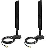 10dBi Dual Band 6E 6GHz 2.4GHz 5GHz RP-SMA WiFi Antennae with Extension Cable Magnetic Base for PC Desktop Computer PCI PCIe Bluetooth WiFi 6E Card Wireless Network Router