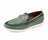 Amali Cahill Elegant Men's Casual Slip-On Shoes - Chic Metal Bit Loafer for Men - Green, Size 12