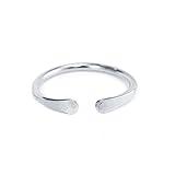 Smooth Hammered Solid Sterling Silver Horseshoe Ring, Handmade Cuff Ring for Knuckle or Midi Wear by Lotus Stone Jewelry (sterling-silver, 8)