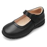 Stelle Girls School Shoes Black Mary Jane Flats Uniform Dress Shoes for Little/Big Kids(Black,12ML)