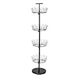 Household Essentials 4-Tier Shoe Storage Tree, Matte Black