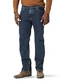 Wrangler Authentics Men's Regular Fit Comfort Flex Waist Jean, Dark Stonewash, 36W x 32L