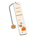Boo Basket Stuffers for Teens Kids, Halloween Ghost Metal Bookmarks for Reading Women Men, Spooky Horror Fall Bookmarks, Book Lovers Gifts for Boys Girls, Book Club Gifts, Bookish Bookworm Items