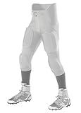 Alleson Athletic Boys' Youth Integrated Football Pant, White, Small