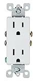 Leviton 5325-W 15 Amp, 125V, Decora Duplex Receptacle, Residential Grade, Grounding, White, 10-Packwhite