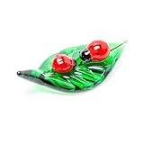 OYOYTLGX Tiny 2.16" Long Ladybird Figurine - Miniature Hand Blown Glass Ladybug Insect Colorful Crystal Animals Statue Decorative Collectible Figurines Décor Gifts