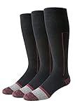 Amazon Essentials Men's Knee High Graduated Compression Socks, Over The Calf, Support for Legs and Travel, 3 Pairs, Black, 8-12