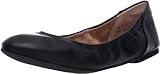 Amazon Essentials Women's Belice Slip On Ballet Flat, Black Faux Leather, 8 Wide