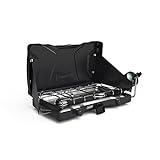Coleman Triton 2-Burner Propane Stove, Portable Camping Cooktop with 2 Adjustable Burners & Wind Guards, 22,000 BTUs of Power
