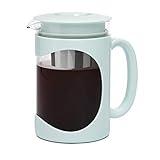 Primula Burke Deluxe Cold Brew Iced Coffee Maker, Comfort Grip Handle, Durable Glass Carafe, Removable Mesh Filter, Perfect 6 Cup Size, Dishwasher Safe, 1.6 qt, Aqua