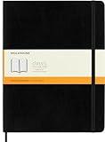 Moleskine Classic Notebook, Soft Cover, XL (7.5" x 9.5") Ruled/Lined, Black, 192 Pages