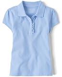 The Children's Place girls Short Sleeve Ruffle Pique School Uniform Polo Shirt, Daybreak, Medium US