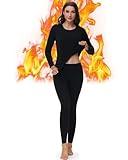 EoBeKee Thermal Underwear for Women Sets - Ultra-Soft Fleece Lined Long Johns Cold Weather Winter Base Layer Tops & Bottoms