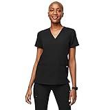 FIGS Casma Three-Pocket Scrub Top for Women – Black, M