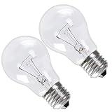 Hrsovii A19 Clear Incandescent Rough Service Light Bulb, 100 Watt Incandescent Light Bulbs, A19 100 WATT Bulbs ，100 Watt, 2700K Soft White, E26 Medium Base, 110-130V (2 Pack)