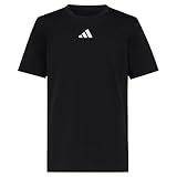 adidas Boys' Short Sleeve Small Embroidered Logo Tee Shirt, Black