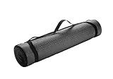 Mind Reader YOGAPVC-BLK All Purpose Extra Thick Yoga Fitness & Exercise Mats with Carrying Strap, High Density Anti-Tear, 68"L x 24"W x 0.3"Th, Black