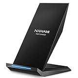 Fast Wireless Charger, NANAMI 15W Qi Certified Wireless Charging Stand Compatible iPhone 16/15/15 Pro/15 Plus/15 Pro Max/14/14 Pro/13/12, for Samsung Galaxy S24/S23/S22/S21/S20 and Qi-Enabled Phone