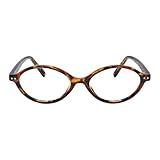 TIJN Olisa Blue Light Blocking Glasses for Women Men,Oval Small Frame Bluelight Glasses for Gaming/Computer/Screen,Tortoise