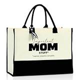 Mom Gifts Best Mom Ever Gifts Mother Gifts Mom Gifts from Daughters Sons Mom Canvas Tote Bag Beach Bag Reusable Grocery Shopping Bags Mothers Day Birthday Thank You Gifts for Mom Mother Mama Mammy