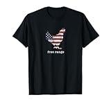 'Free Range' Chicken with American Flag T-Shirt T-Shirt