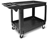 MaxWorks 50993 500-lb Utility Service PP Cart with Two Trays and Wheels 40 inch x 17 inch Overall Dimensions