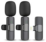 Generic Microphone Wireless Bundle Smart iOS Compatible with iPhone, Black (2 Microphones, 1 Receiver, 1 Charging Cable, 1 Manual), 8518100000