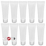Refillable Travel Tubes 10PCS 15ml Empty Tubes for Facial Cleanser Hand Cream Lotion Clear Plastic Squeeze Sample Bottles for DIY Projects Soft Mini Toothpaste Travel Tubes (15ML)
