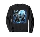 Three Wolves Howling and Moon, Wolf Sweatshirt