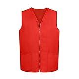 TopTie Adult Volunteer Work Vest Event Supermarket Apron Vests - Red