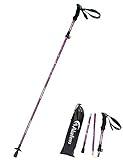 A ALAFEN Aluminum Collapsible Ultralight Travel Trekking Hiking Pole for Men and Women, Purple 1PC