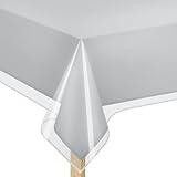 Elaine Karen Clear Plastic Table Cover Protector 100% Waterproof Table Protector Crystal Clear Plastic Tablecloth Cover for Dining Table Heavy Duty Vinyl, 54" x 54" Square