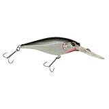 Berkley Flicker Shad Fishing Lure, Black Silver, 1/2 oz, 3 1/2in | 9cm Crankbaits, Size, Profile and Dive Depth Imitates Real Shad, Equipped with Fusion19 Hook