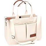 Tote Bag for Women With Compartments and Pockets,Large Canvas Tote Women's Purse Crossbody Bags Work Laptop Book Bag Top Handle Satchels Handbags Shoulder Bag for Travel Nurse Church Gym Beach Office