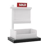 Real Estate Business Card Display, Acrylic Card Display Stand Accommodates 3.5x2 Inch Cards Desktop Business Card Holder for Business Office