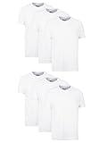 Hanes Mens Cotton, Moisture-wicking Crew Tee Undershirts, Multi-packs, White - 6 Pack, Medium US