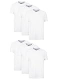 Hanes Mens Cotton, Moisture-wicking Crew Tee Undershirts, Multi-packs, White - 6 Pack, Large US