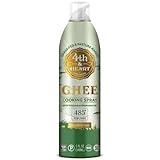 4th & Heart Original Ghee Oil Non-Stick Cooking Spray, Made with Grass-Fed, Pasture-Raised Ghee, Keto, Lactose-Free, Certified Paleo Baking Spray (5oz)