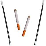 4E's Novelty 2 Long Cigarette Holders & 2 Fake Puff Cigarettes with Smoke for Halloween Accessories for Women Costumes Gatsby Roaring 1920s Flapper Costume Photo Prop